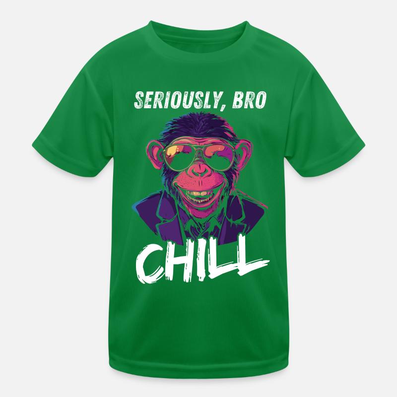 Sérieusement Bro Chill Monkey Smile Meme Design T-shirt sport Enfant