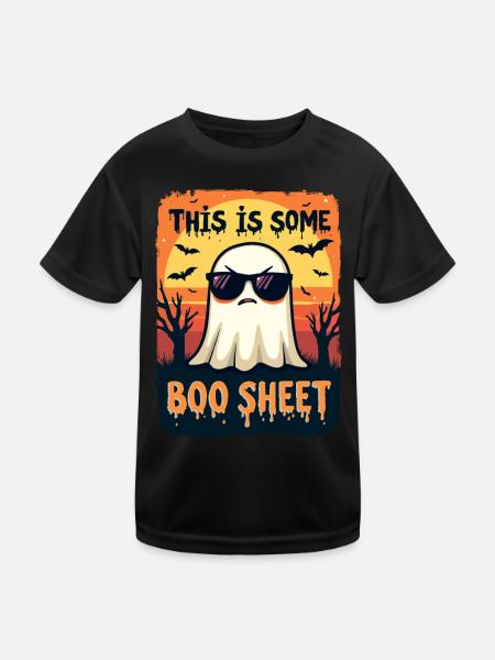 Halloween Party, Ghost, This Is Some Boo Sheet - Kids Functional T-Shirt - black - Front