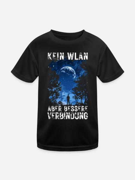 Kein WLAN Bessere Verbindung Outdoor Natur Wandern - Kinder Funktions-T-Shirt - Schwarz - Vorne