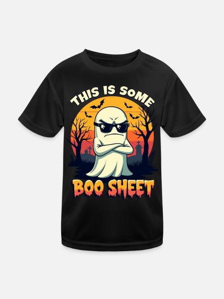 Halloween Party, Ghost, This Is Some Boo Sheet - Kids Functional T-Shirt - black - Front
