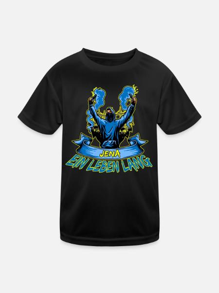 Jena ein Leben lang - Kinder Funktions-T-Shirt - Schwarz - Vorne