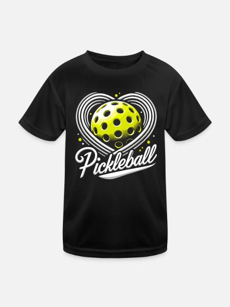 Pickleball, I Love Pickleball - Kids Functional T-Shirt - black - Front
