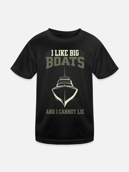I Like Big Boats And I Cannot Lie – Frontal Boot - Kinder Funktions-T-Shirt - Schwarz - Vorne