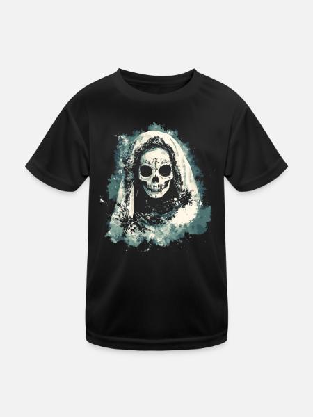 Jour des morts La Catrina Skull Design - T-shirt sport Enfant - noir - Devant