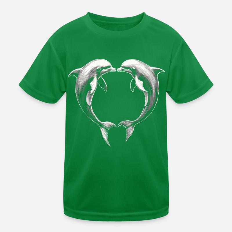 Delfin, Süße Delfine, Herz Kinder Funktions-T-Shirt