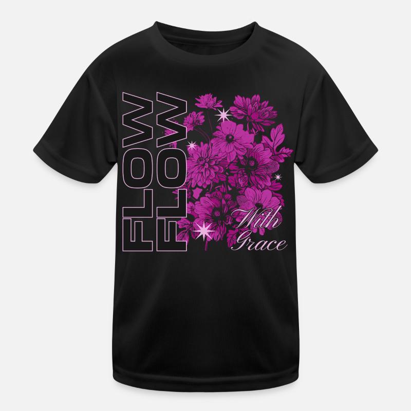 Flow with Grace Design d’art floral T-shirt sport Enfant