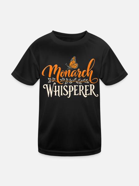 Butterfly, Monarch Whisperer, Entomologist - Kids Functional T-Shirt - black - Front