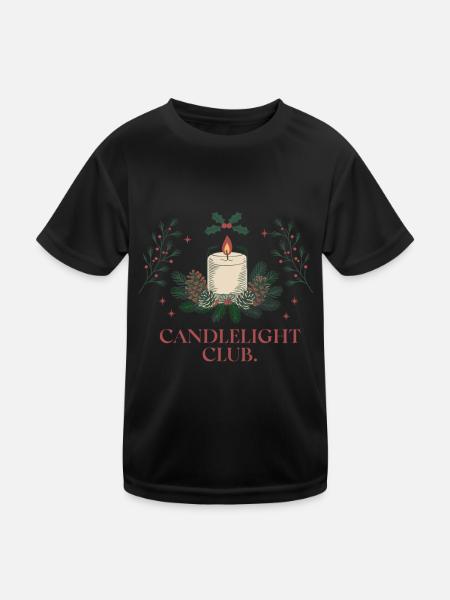 Kerzenlicht Club - Gemütliche Feststimmung - Kinder Funktions-T-Shirt - Schwarz - Vorne