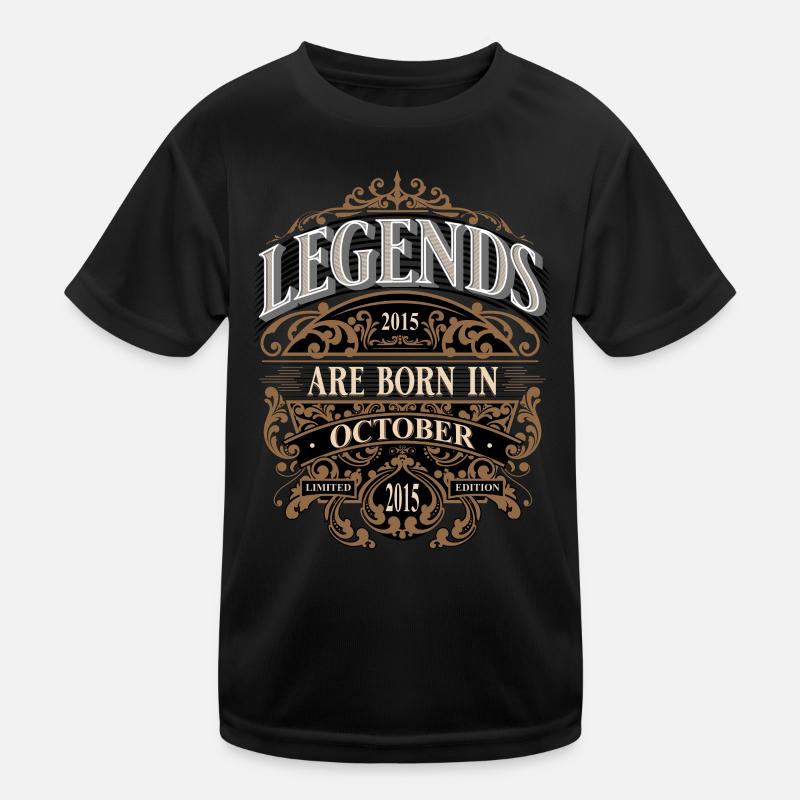 2015 Octobre Né Anniversaire Année de naissance T-shirt sport Enfant
