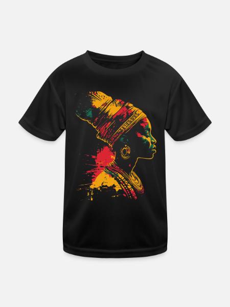 Profil coloré du Mois de l’histoire des Noirs - T-shirt sport Enfant - noir - Devant