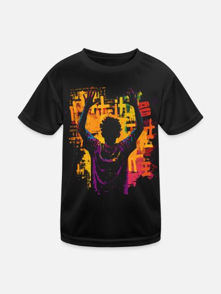 Afro American Resilience Black History Monthv - Kids Functional T-Shirt - black - Front
