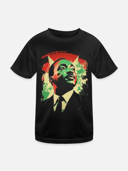 MLK Afro American Heritage Black History Month - Kids Functional T-Shirt - black - Front
