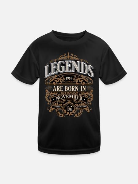 1967 Novembre Naissance Anniversaire Année de naissance - T-shirt sport Enfant - noir - Devant