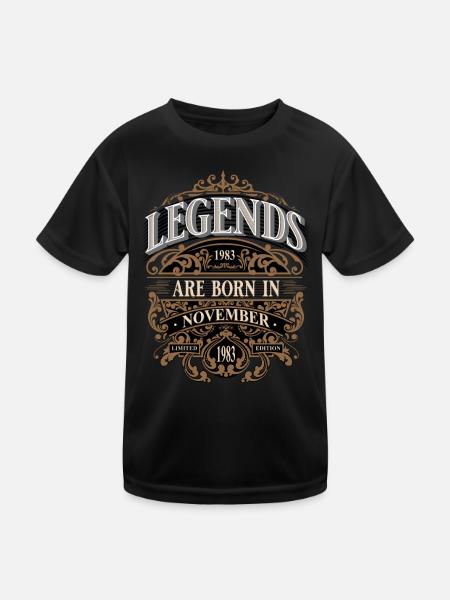 1983 Novembre Naissance Anniversaire Année de naissance - T-shirt sport Enfant - noir - Devant