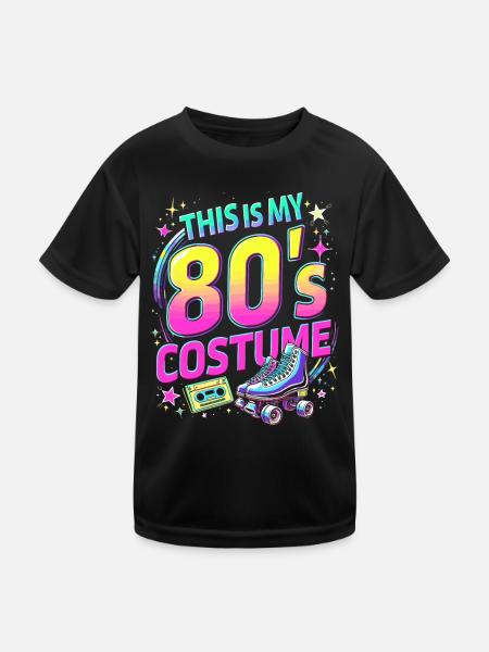 80er Jahre Outfit Party 80's Motto Mottoparty 1980 - Kinder Funktions-T-Shirt - Schwarz - Vorne