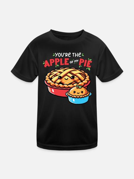 Du Bist Mein Apfelkuchen - Süßes Outfit - Kinder Funktions-T-Shirt - Schwarz - Vorne
