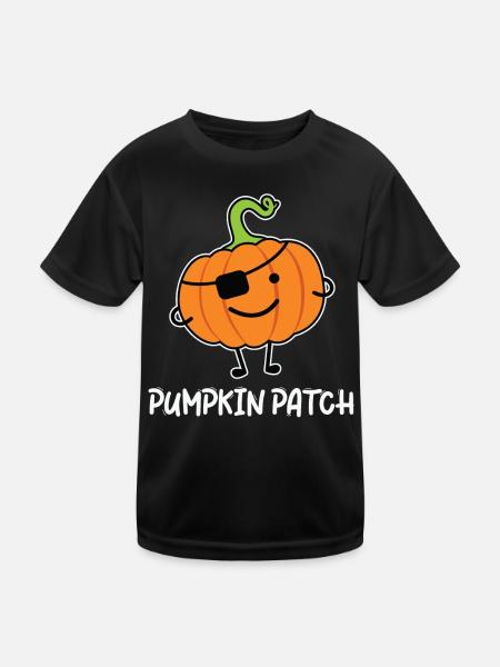 Piraten-Kürbis - Lustiges Halloween Outfit - Kinder Funktions-T-Shirt - Schwarz - Vorne