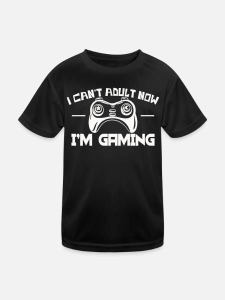 I can't be an adult, I gamble - Kids Functional T-Shirt - black - Front
