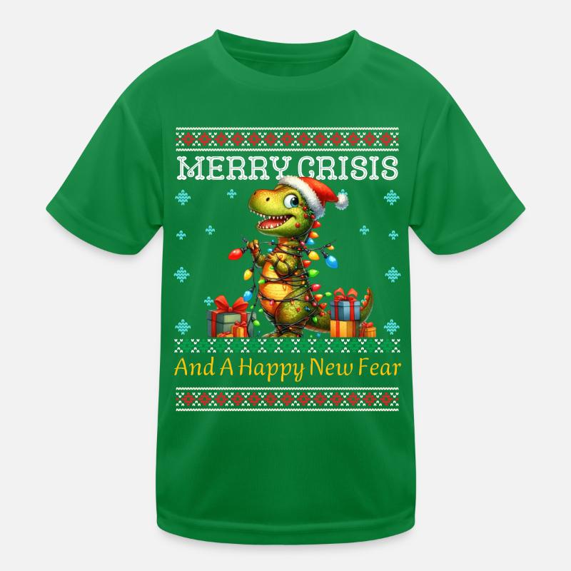 Dino Weihnachten Joyeux Crise Noël laid T-shirt sport Enfant