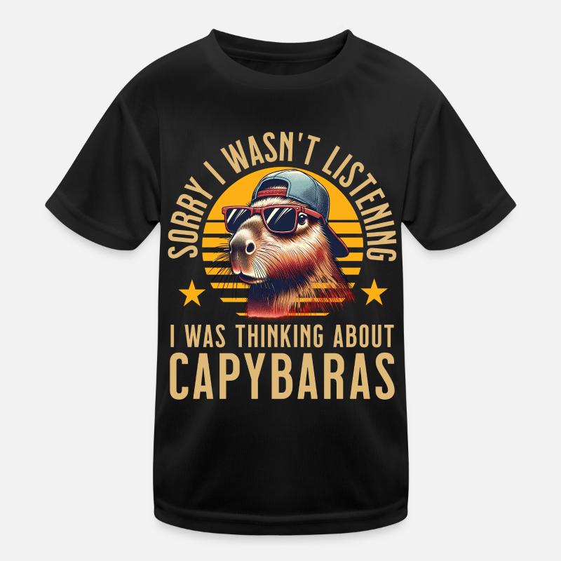 Capybara - Kinder Funktions-T-Shirt - Schwarz