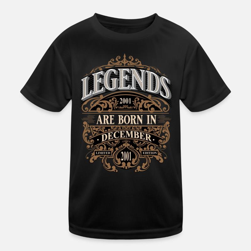 2001 Décembre Né Anniversaire Année de naissance T-shirt sport Enfant