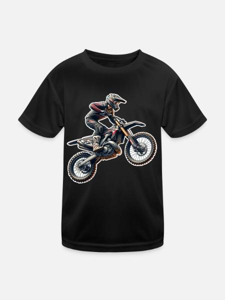 Motocross - Kids Functional T-Shirt - black - Front