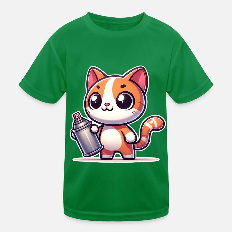 Katze Graffiti Kinder Funktions-T-Shirt