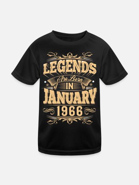 Légende de l’anniversaire de janvier 1966 - T-shirt sport Enfant - noir - Devant