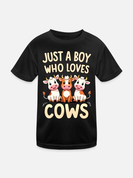 Cow Farmer Farm Farmer Farmer - Kids Functional T-Shirt - black - Front