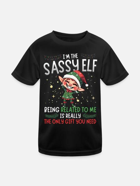 partnI'm the Sassy Elf - Partnerlook Weihnachten - Kinder Funktions-T-Shirt - Schwarz - Vorne