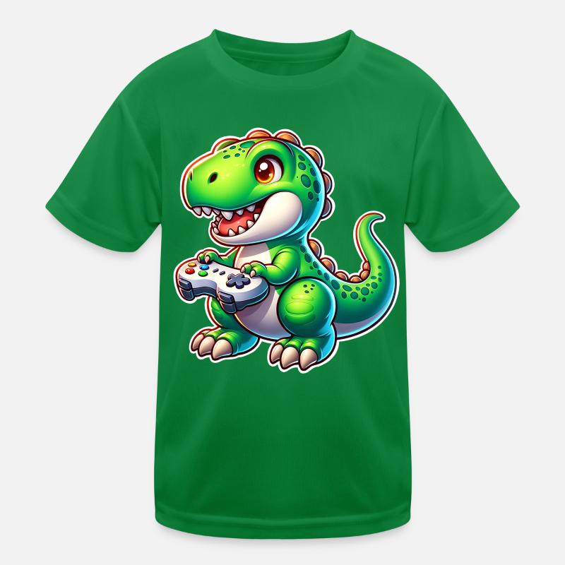 Gaming Dinosaurier T Rex Kinder Funktions-T-Shirt