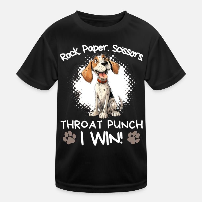 Rock Paper Scissors Throat Punch - Spaniel Humor Kids Functional T-Shirt