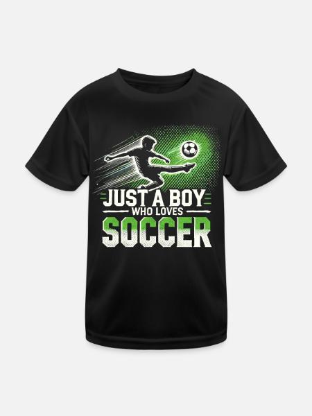 Fußball Fußballer, Fussballspieler Junge - Kinder Funktions-T-Shirt - Schwarz - Vorne