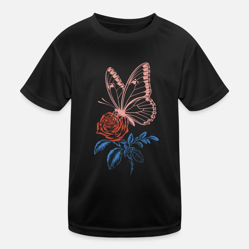Papillon Rose T-shirt sport Enfant