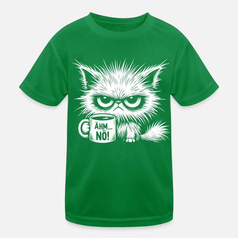 Ähm Nö, Sarkasmus & lustige Katze Tee Kaffee Kinder Funktions-T-Shirt