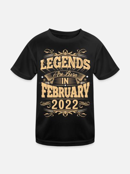 February 2022 Birthday Legend - Kids Functional T-Shirt - black - Front