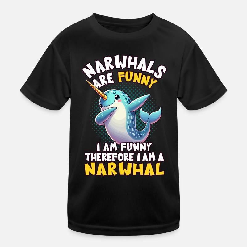 Narwal, Wal, Meerestier, Einhorn, Ozean Kinder Funktions-T-Shirt