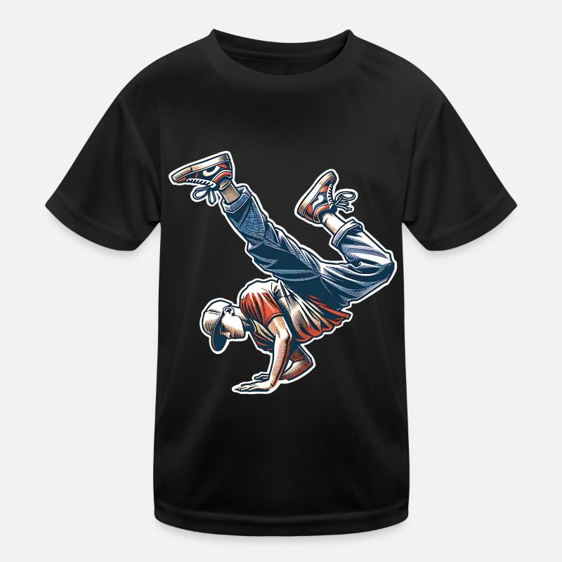 Breakdance - Kinder Funktions-T-Shirt - Schwarz