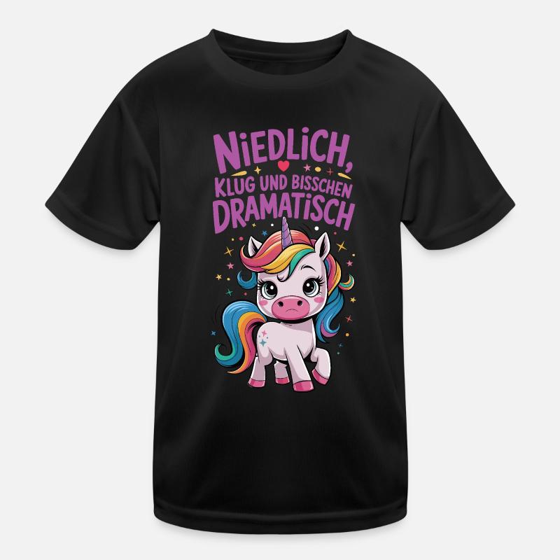 Niedlich, Klug und Dramatisch Einhorn Kinder Funktions-T-Shirt