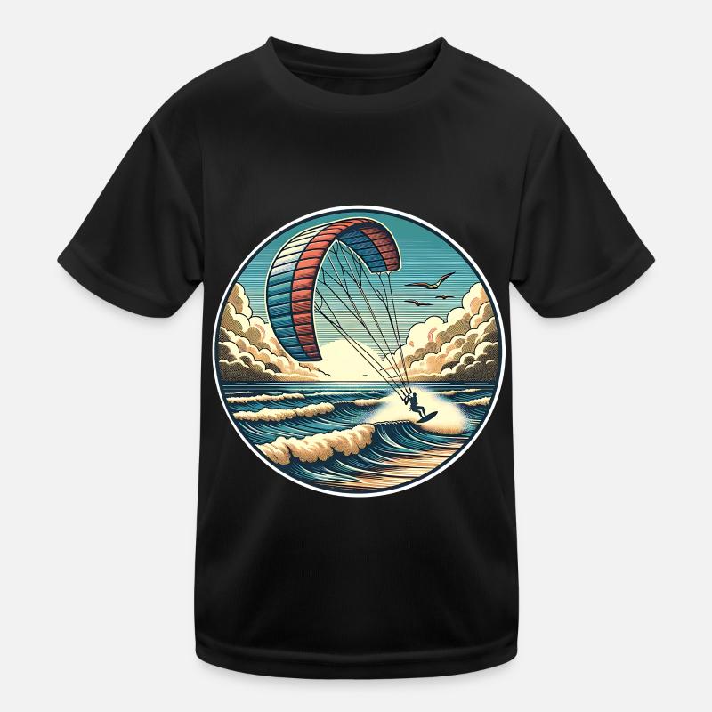 Kitesurfen Kitesurf Kitesurfer Kiteboard Kinder Funktions-T-Shirt