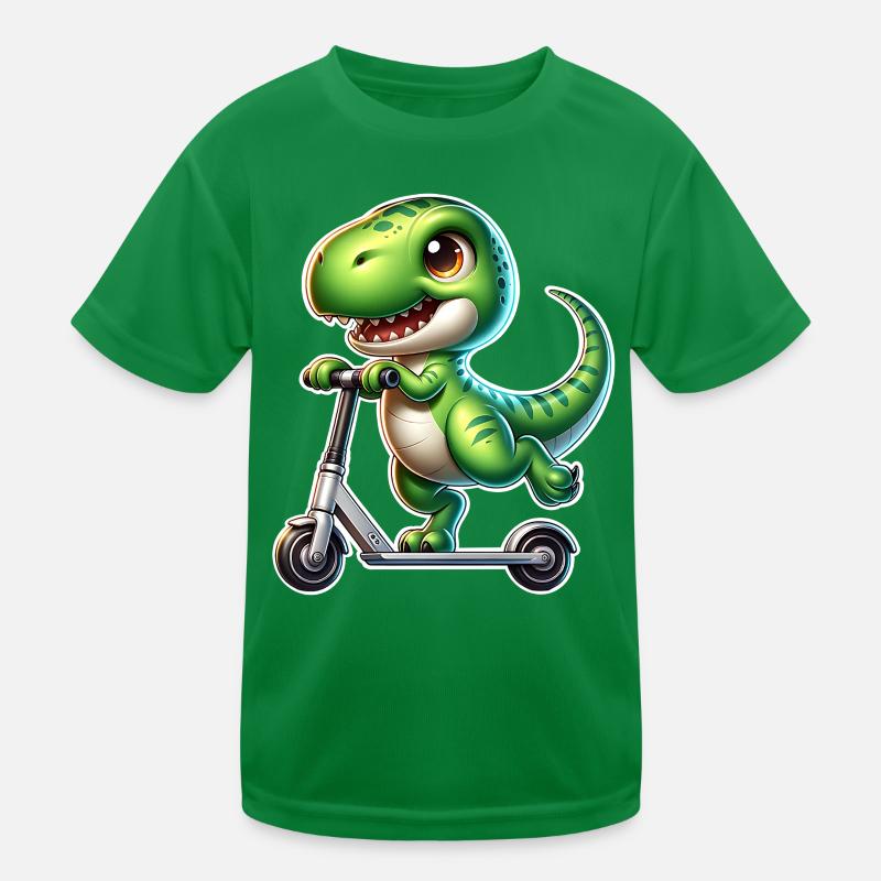 E-Scooter E-Roller Dino T Rex Scooter Kinder Funktions-T-Shirt