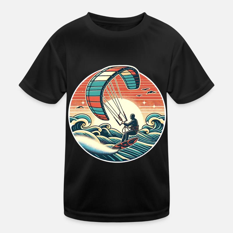 Kitesurfen Kitesurfer Kiteboard Kinder Funktions-T-Shirt