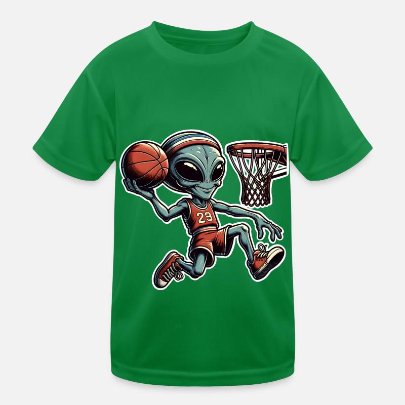 Alien Basketball Dunking T-shirt sport Enfant