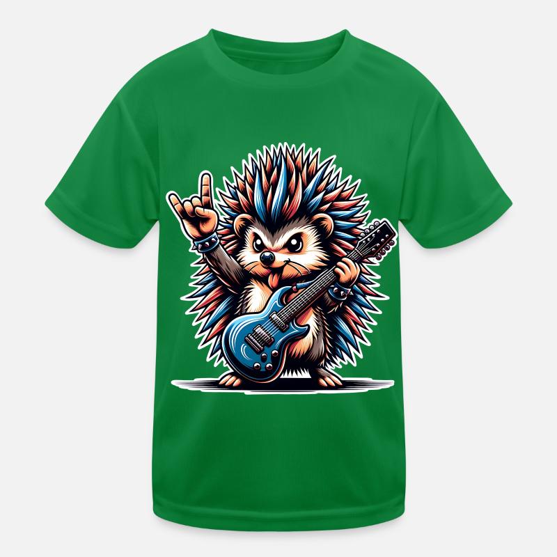 Hedgehog Guitariste de rock and roll T-shirt sport Enfant