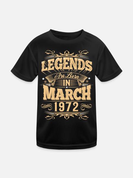 März 1972 Geburtstag Legende - Kinder Funktions-T-Shirt - Schwarz