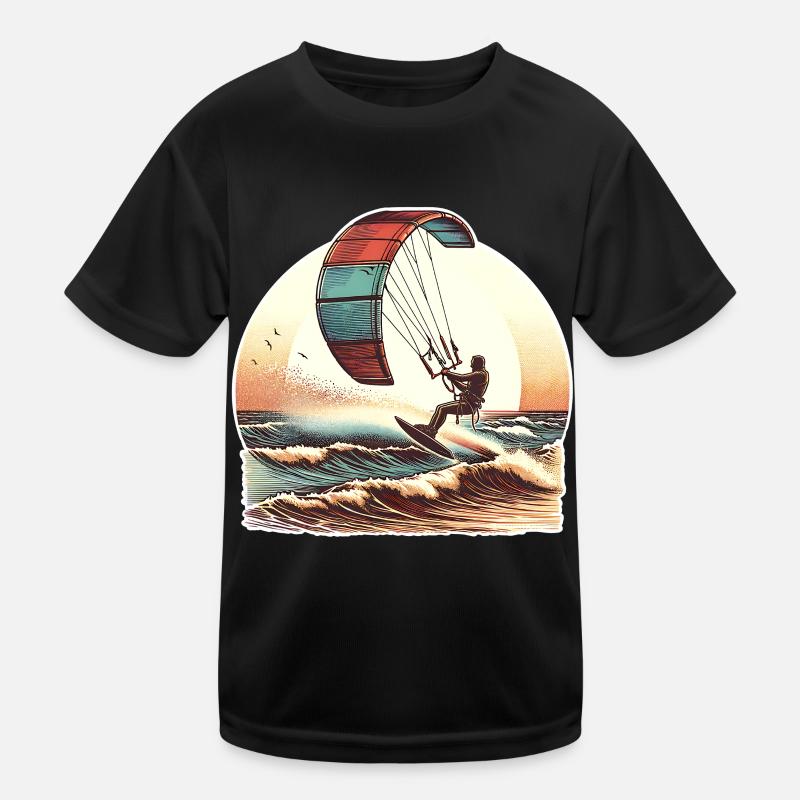 Kitesurf Kitesurfer Kiteboard Kinder Funktions-T-Shirt