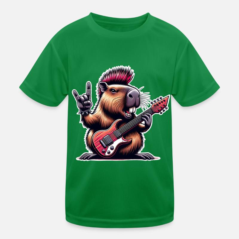 Capybara Rock and Roll Gitarrist Kinder Funktions-T-Shirt