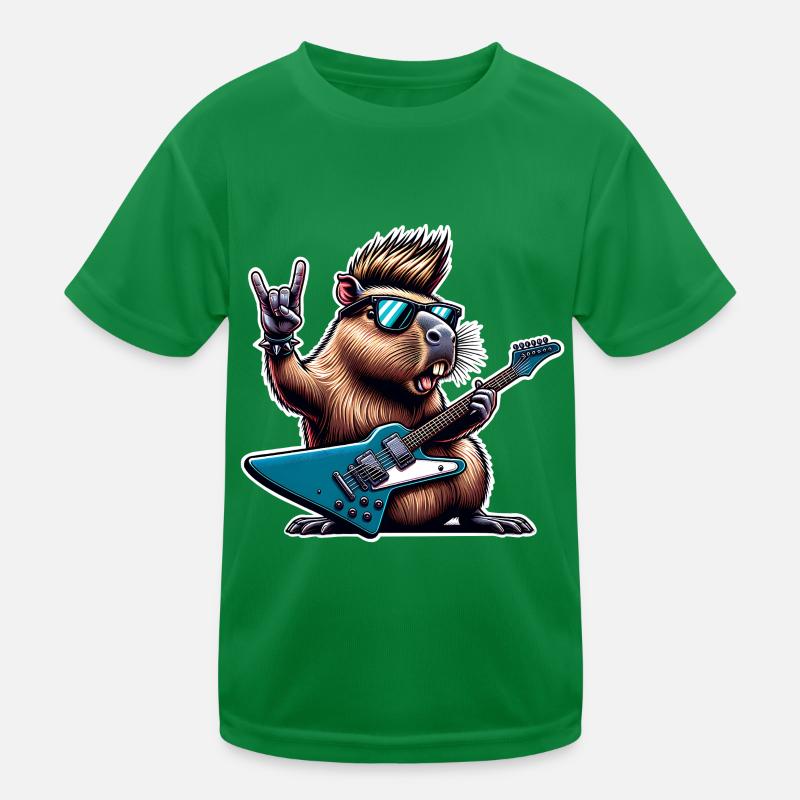 Capybara Rock and Roll Gitarrist Kinder Funktions-T-Shirt