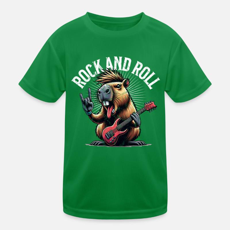 Capybara Rock and Roll Gitarrist Kinder Funktions-T-Shirt