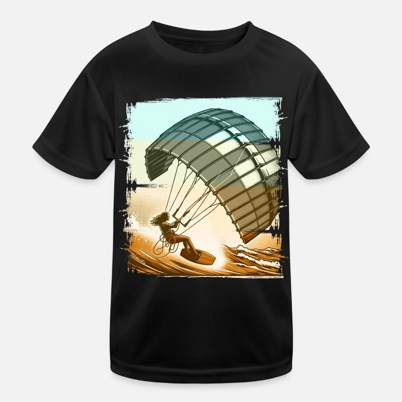 Kitesurfen Kitesurfer Kiteboard Kinder Funktions-T-Shirt